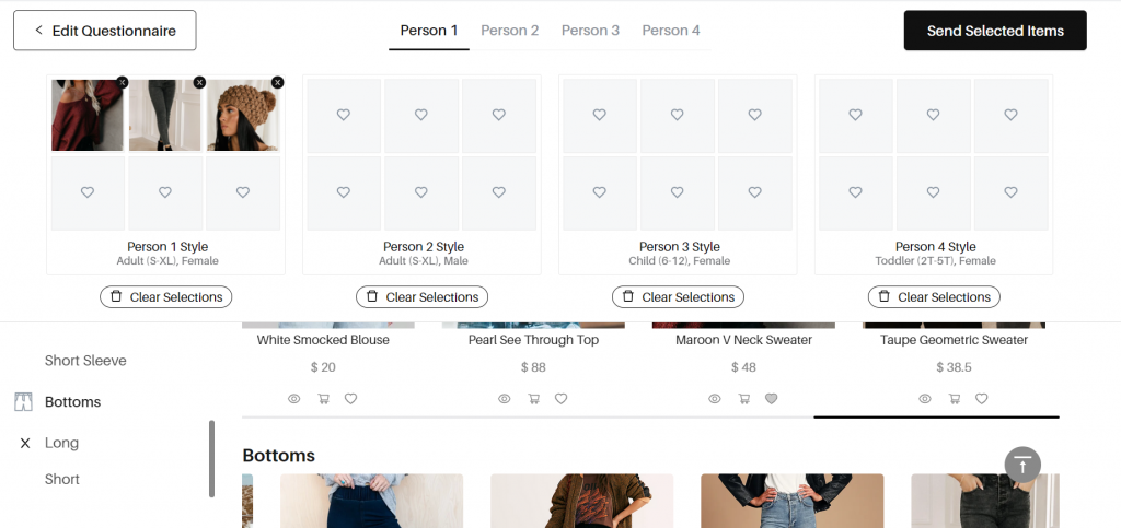 style and select online outfit curation tool